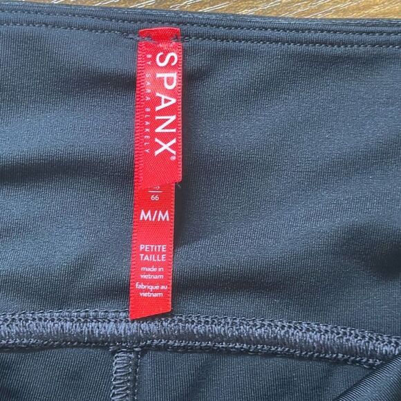 SPANX SPANXshape Faux Leather Black Leggings size M Medium Petite - Picture 6 of 10